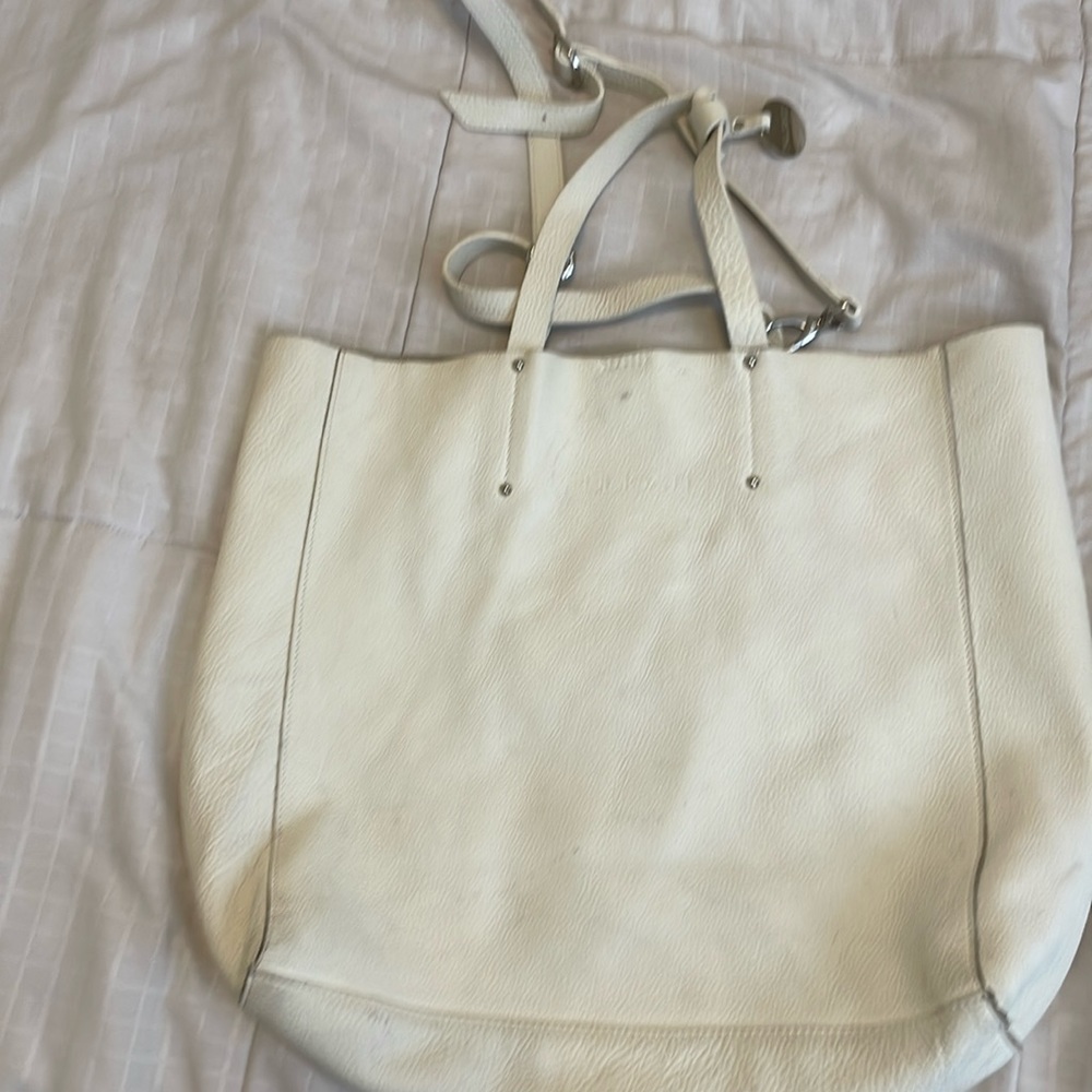 Pulucati white leather tote